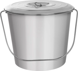 Cubo alimentario de acero inoxidable con tapa 12 l