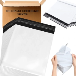Sobres postales de plástico blancos XXL 540 × 700 mm, paquete de 50 uds