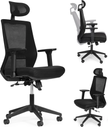 Silla de oficina ergonómica giratoria con altura regulable modernhome, negra