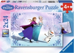 Puzle 2x24 piezas Frozen: Hermanas para siempre