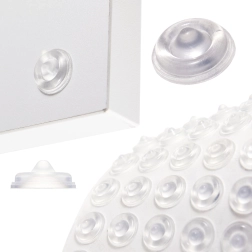 Topes de silicona autoadhesivos de 13 mm – transparentes, 50 uds