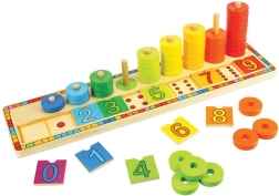 Tablero de cómputo educativo de madera con anillos BIGJIGS