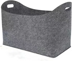 Cesta para leña de fieltro 55 × 30 × 40 cm, gris