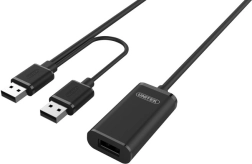 Cable alargador activo USB 2.0 de 20 m UNITEK Y-279 negro