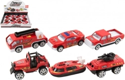 Coches de bomberos metálicos/plásticos de 7 cm con inercia, surtido de modelos