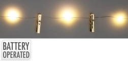 Iluminación LED navideña con pinzas 0,9 m, blanco cálido (set de 10)