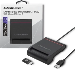Lector de tarjetas ID con chip Qoltec