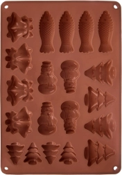 Molde de silicona para galletas y bombones, marrón 34 × 24,5 × 1 cm