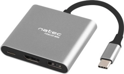 NATEC Fowler Mini – adaptador multipuerto USB‑C con HDMI 4K, USB 3.0 y PD 60 W