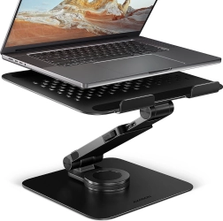 Soporte de aluminio para portátil 10–17,3" con ajuste de altura y giro de 360° AXAGON