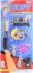 Set infantil con rifle y accesorios con ventosas
