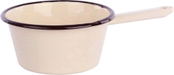 Cazo esmaltado Silesia 0,6 l color crema con pico vertedor 14 cm
