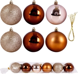 Bolas navideñas irrompibles ámbar 7 cm, set de 6 uds.