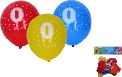 Globos de 30 cm con número 0 – set de 5 uds