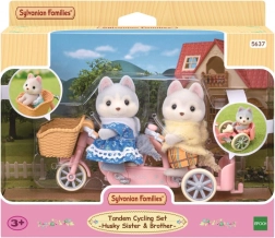 Sylvanian Families Cachorros husky en bicicleta – set tándem