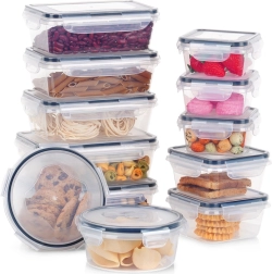 Juego de recipientes herméticos para alimentos con tapa y junta, 12 uds