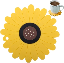 Posavasos de silicona con forma de girasol