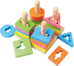 Juego de ensartar de madera con formas 15 cm