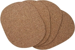 Juego de manteles individuales de corcho para mesa 22 × 30 cm (4 uds.)