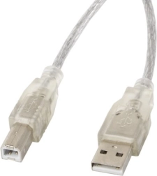 Cable USB 2.0 AM-BM 3 m transparente