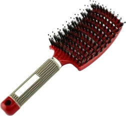 Cepillo para el cabello perfilado de 10 hileras, rojo