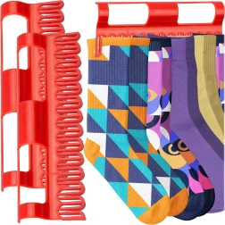 Soportes para calcetines para tendedero, 2 uds., rojos