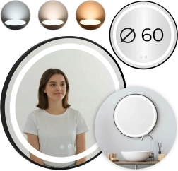 Espejo de baño LED redondo de 60 cm con control táctil y regulación de intensidad MODERNHOME