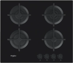 Placa de cocción de gas sobre cristal WHIRLPOOL, 4 quemadores
