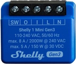 Controlador Shelly 1 Mini Gen3 con Wi‑Fi y Bluetooth