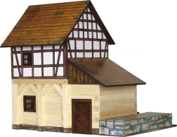 Molino de agua con entramado de madera - maqueta de construcción de madera