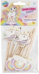 Palitos para cóctel Unicornio, 24 uds