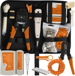 Probador de cables RJ45 RJ11, kit de red con herramientas, pelacables y crimpadora, 145 piezas BIGSTREN