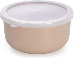 Cuenco esmaltado con tapa beige 16,5 cm, 1,3 l