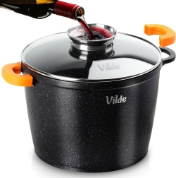 Olla de granito con tapa de vidrio TERRUNA AROMA 24 cm, 6,7 l