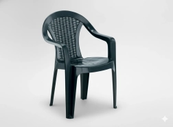 Silla de jardín con reposabrazos, verde 56 × 42 × 78 cm