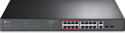 Conmutador PoE+ de 16 puertos TL-SL1218MP con puertos RJ45 gigabit y ranuras SFP