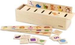 Clasificador educativo de madera VIGA – animales, frutas, verduras y formas Montessori