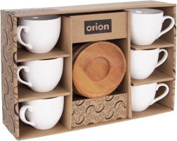 Tazas de porcelana con platillos WHITELINE 100 ml, 6 uds