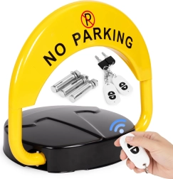 Cerrojo de aparcamiento plegable de 40 cm con mando a distancia, llave y alarma