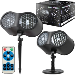 Proyector láser LED navideño con copos de nieve para fachada