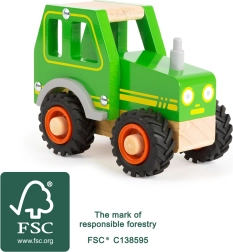 Tractor de madera Small Foot verde