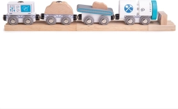 Bigjigs Rail tren minero de madera con vías y tope