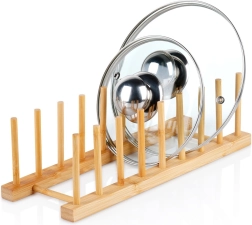 Soporte de bambú para tapas y platos 34,5 × 12 × 12 cm