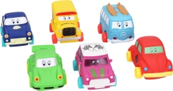 Cochecito de plástico blando de 9 cm con ruedas libres