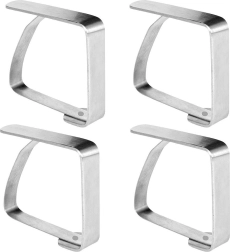 Clips de acero inoxidable para mantel, 4 uds