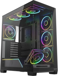 Caja de ordenador MODECOM Volcano Stellar Plus ARGB Midi 8F, negra