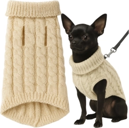 Suéter de invierno beige para perro y gato S Purlov