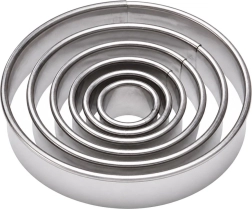 Cortadores redondos Orion de acero inoxidable de 1,3–5,2 cm - 5 unidades