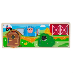 Puzle sensorial de madera granja BIGJIGS TOYS