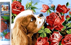 Pintura de diamantes – cavalier king charles spaniel 30 × 40 cm